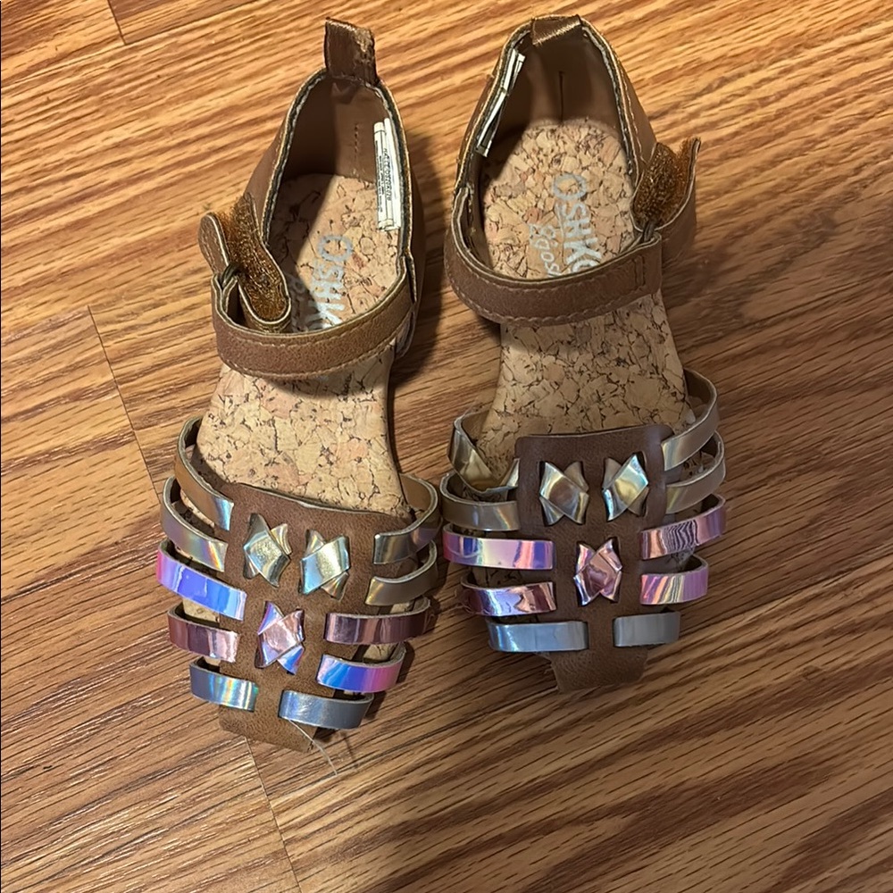Brown Sandals with Holographic Straps